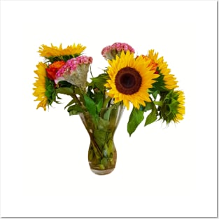 Sunflowers in a Vase Photo Posters and Art